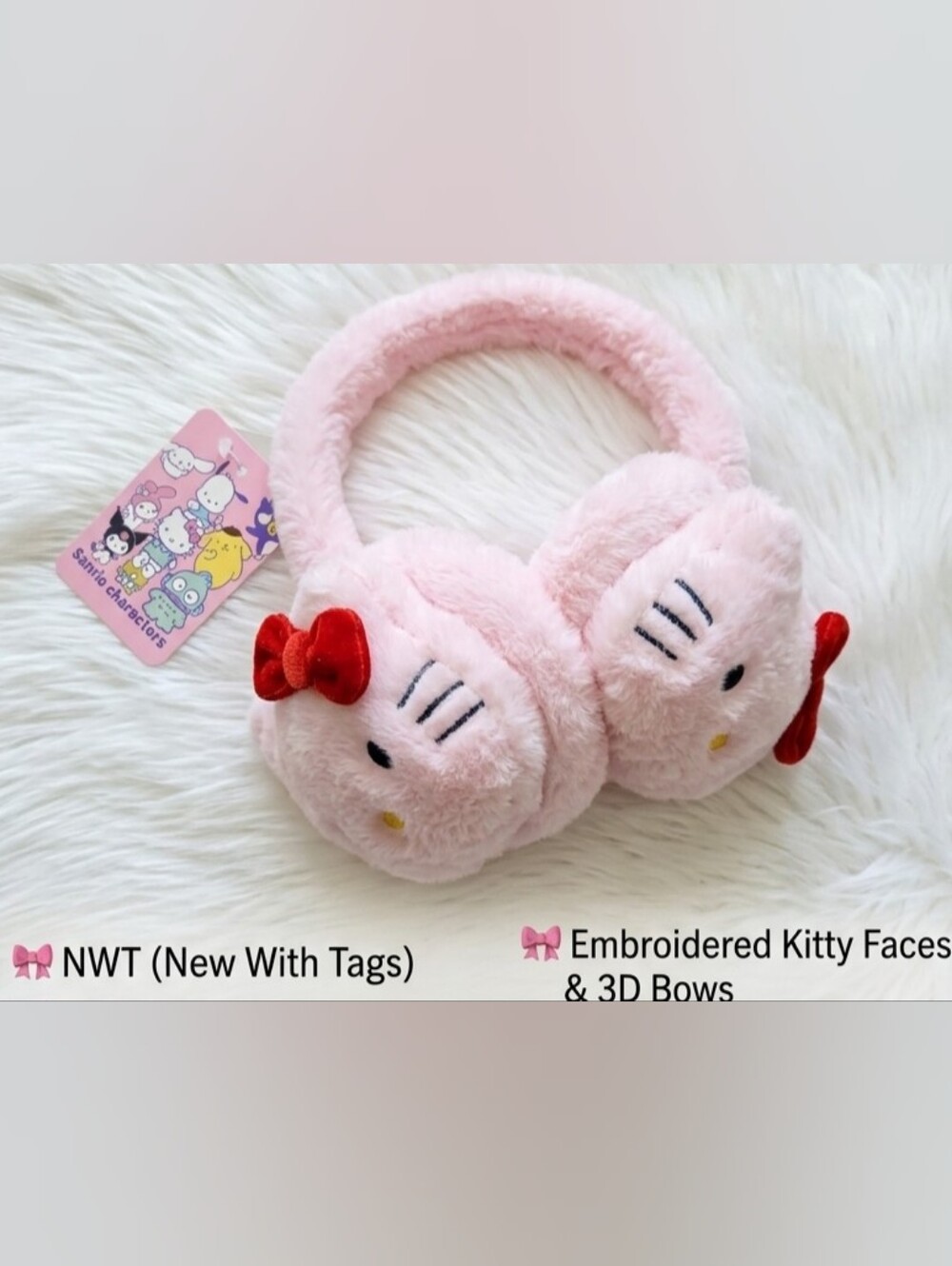 Sanrio, Hello Kitty Pink Plush Girls Ear Muffs